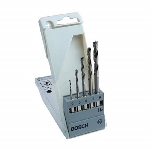 BOSCH 博世 HSS-G 木工鑽頭1/4吋六角柄五支塑膠盒裝