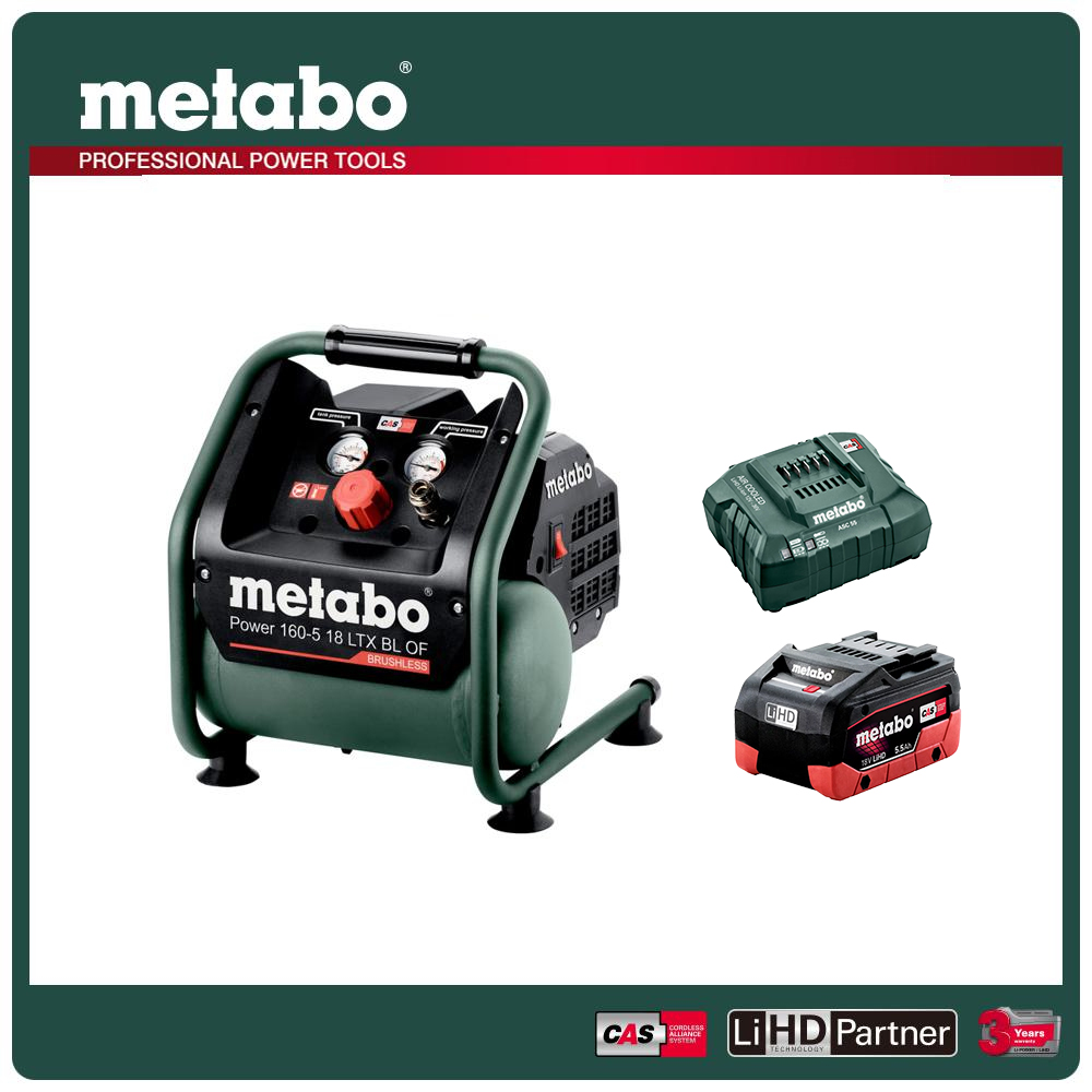 metabo 美達寶   18V鋰電無刷無油空壓機 Power 160-5 18 LTX BL OF 5.5HD單 (16"工具袋)