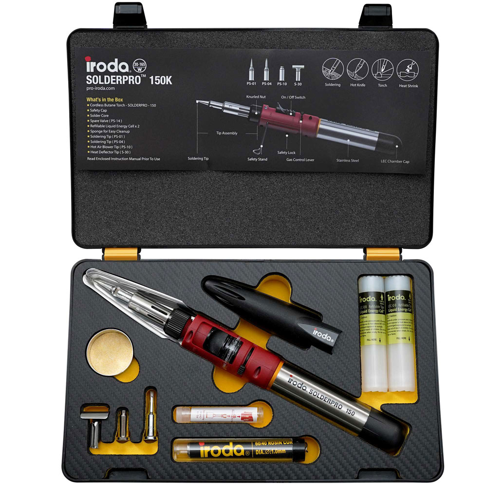 IRODA 【品牌直營】PRO-150K 卡式自動點火瓦斯烙鐵4件組