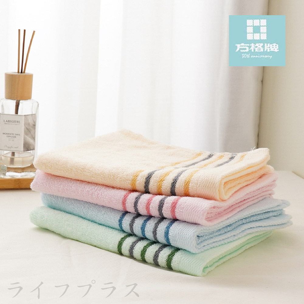 【 一品川流】簡約緞檔毛巾 / 多線條紋毛巾-3條入X4包