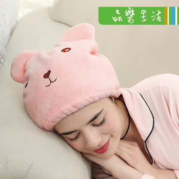 【品樂．LaVie】超強吸水速乾加厚小熊乾髮帽