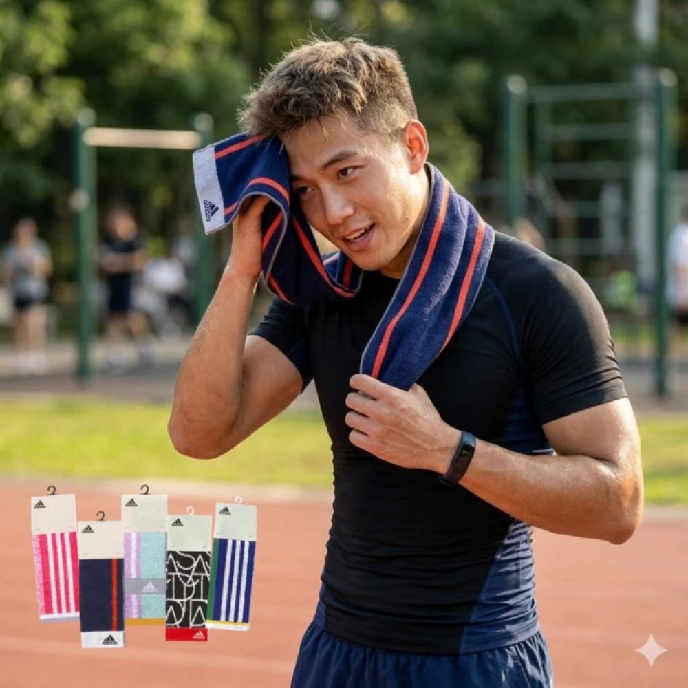 PORABELLA 日本代購 ADIDAS運動毛巾 吸水巾 運動巾 健身巾 瑜珈巾 擦汗巾 吸汗跑步巾Towel
