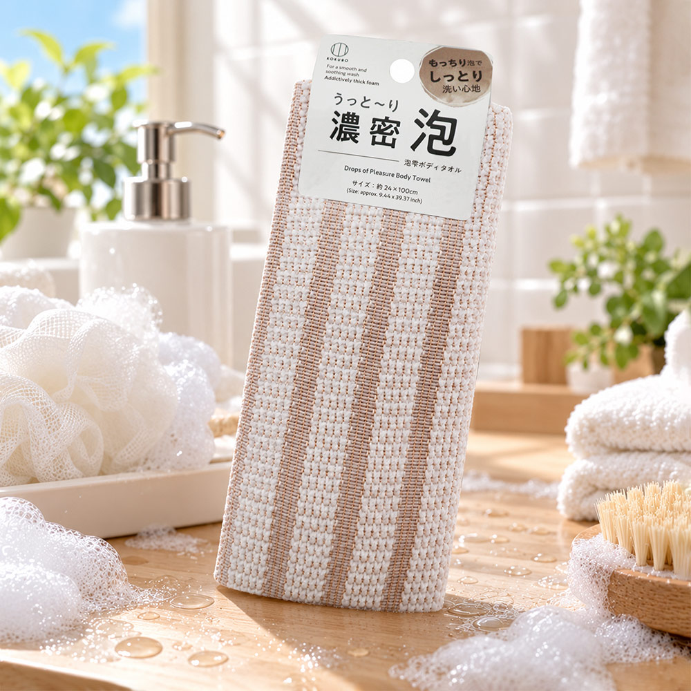 一品川流 日本進口泡泡水滴澡巾/爽膚澡巾-6入