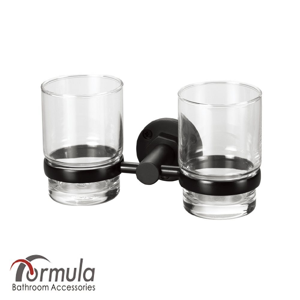 【Formula】現代輕奢 紳士黑 雙杯架 牙刷杯收納架《不含安裝》