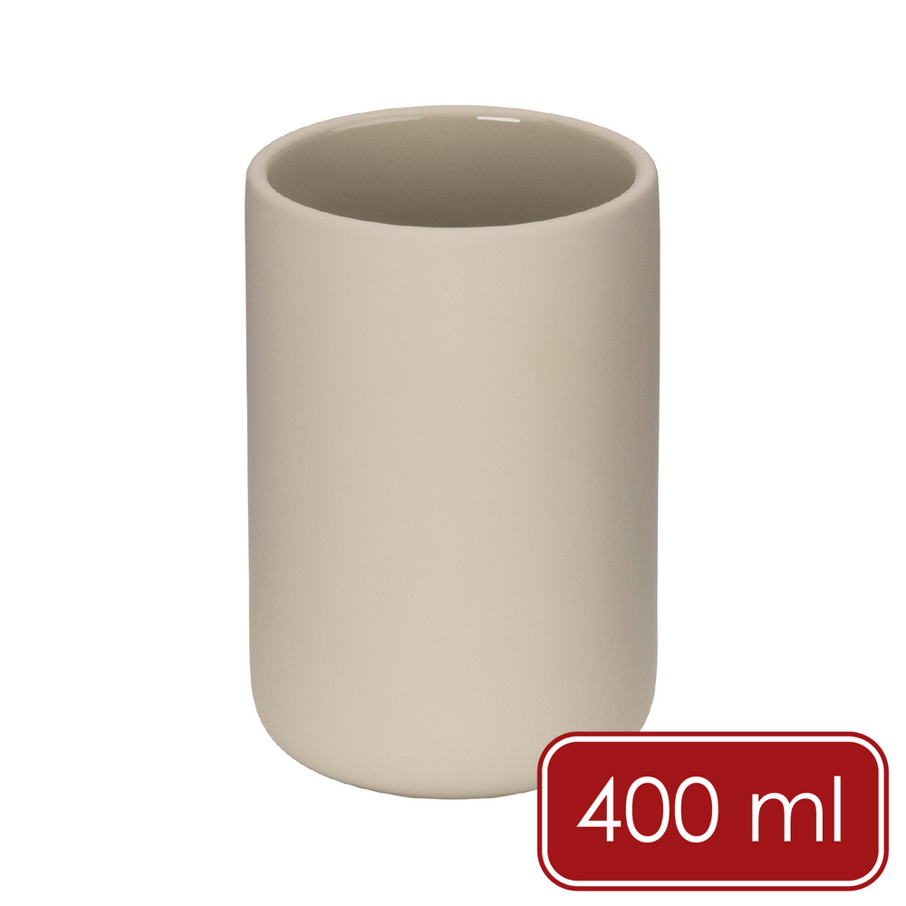 KELA 德國 Sana陶製漱口杯(沙棕400ml) / 水杯 牙刷杯 洗潄杯