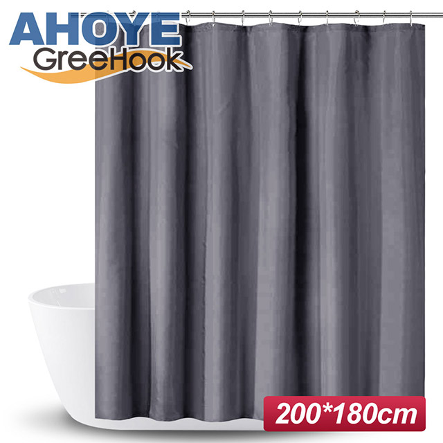 【GreeHook】PEVA加厚防水浴簾 180*200cm 灰色