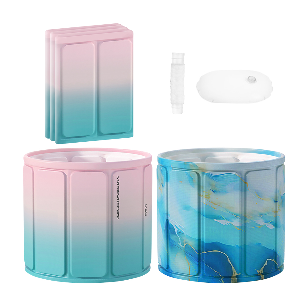 索樂生活 免安裝秒收折疊泡澡桶.摺疊浴缸 保溫沐浴桶 加厚泡澡盆 成人兒童浴盆 洗澡儲水桶