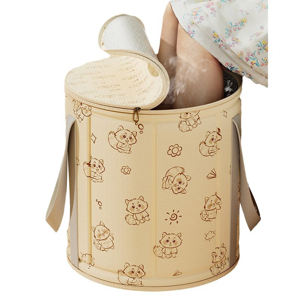  Homeco 小浣熊折疊保溫足浴桶 人體工學握把泡腳袋 帶蓋折疊泡腳桶 五層保溫足袋浴(泡腳盆 方便收納)