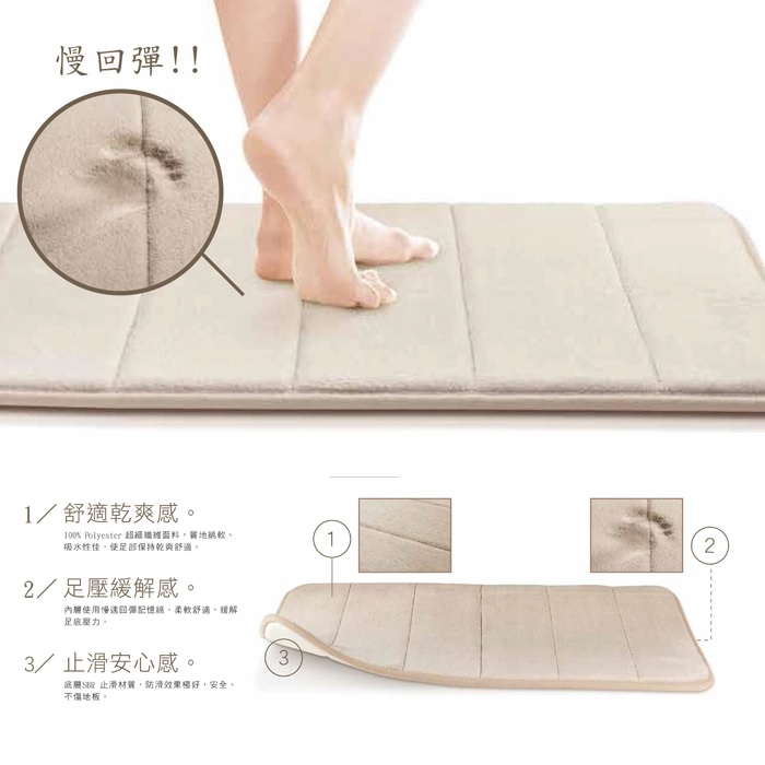 UdiLife 生活大師 記憶海綿吸水地墊