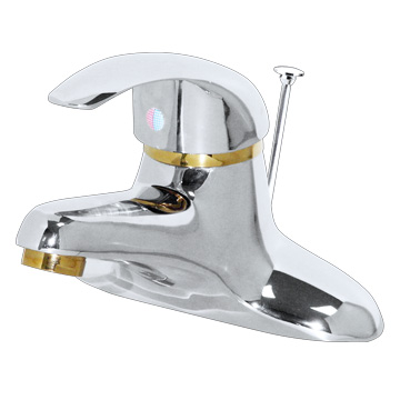 《手易坊》單槍面盆龍頭 4"(附拉桿)