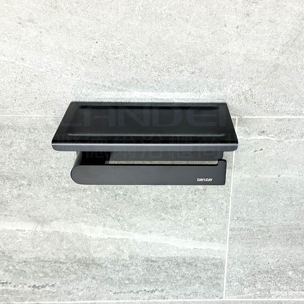 DAY&DAY 日日 手機及捲筒衛生紙架C0089BK(衛浴/衛生紙架/收納架/304不鏽鋼)