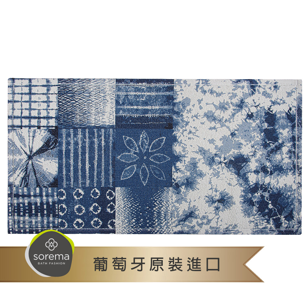 Sorema 舒蕾馬 可機洗 葡萄牙製 AZULEJO 廚房腳踏墊 55x100cm(地中海優雅居家 五星級奢華渡假飯店風格)