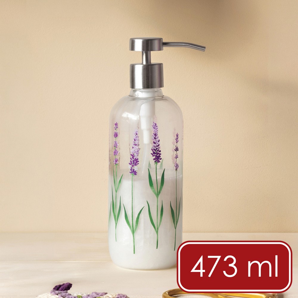 NOW 美國 玻璃洗手乳罐(薰衣草473ml) / 按壓瓶 分裝瓶 乳液瓶 沐浴乳罐