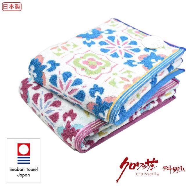 croissant 科羅沙 日本今治無撚花磚浴巾60*120公分 (1入)