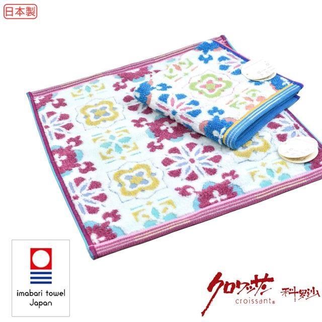 croissant 科羅沙 日本今治無撚花磚方巾33*34公分