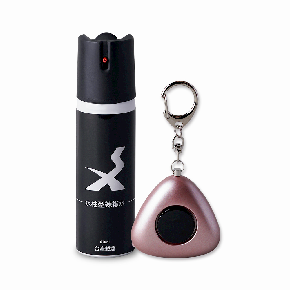 防災專家 台灣製 水柱型辣椒水+防身警報器 防身組合 防誤觸開關 防身 防狼 辣椒水