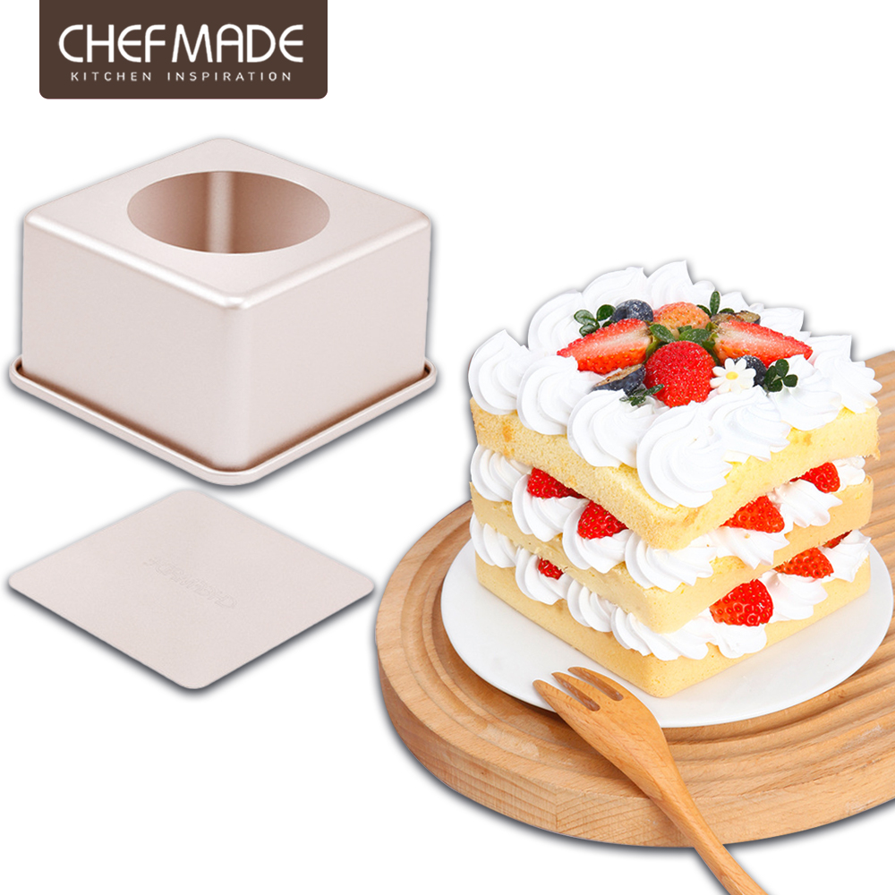 Chefmade 烘焙不沾 活底款 方形蛋糕模具-5吋(CM139)
