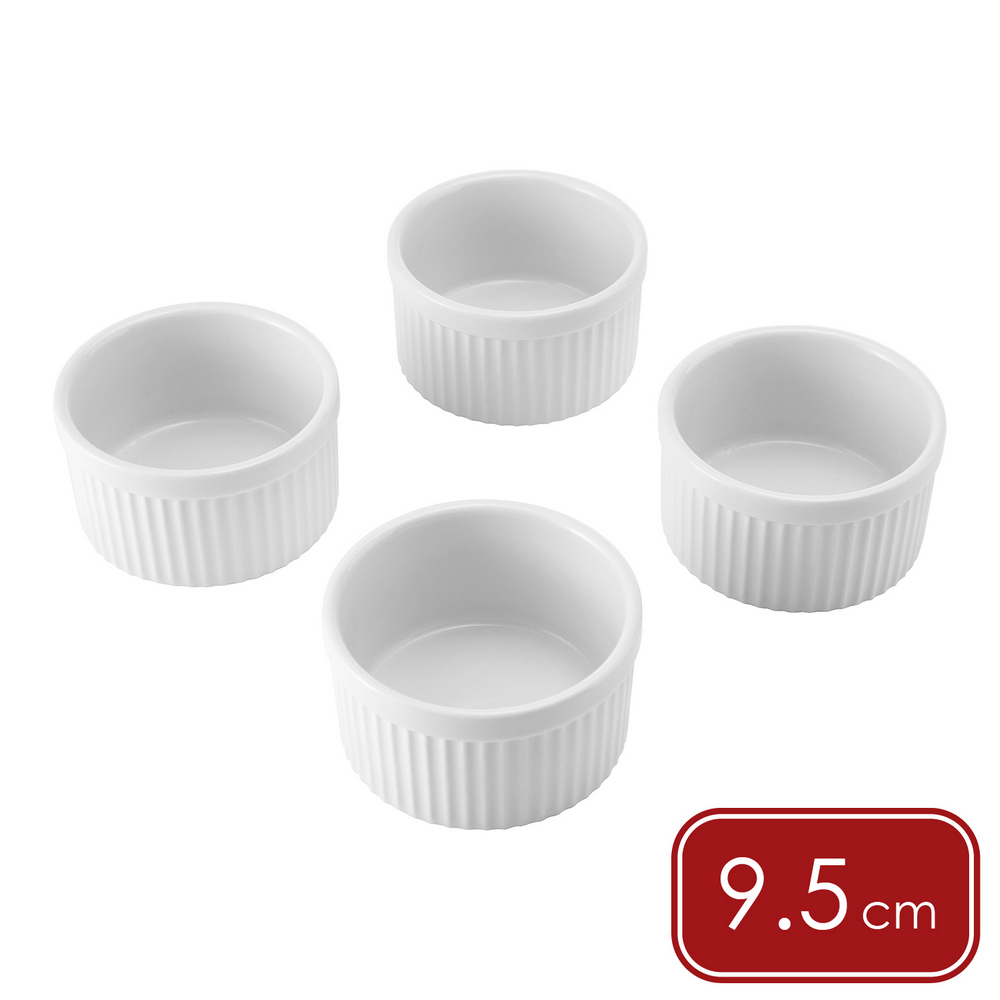 Mikasa Dinnerware 美國 Chalk白瓷布丁烤杯4入(9.5cm) / 點心烤模 焗烤杯 焗烤碗 布蕾杯 瑪芬模 可機洗 洗碗機可洗