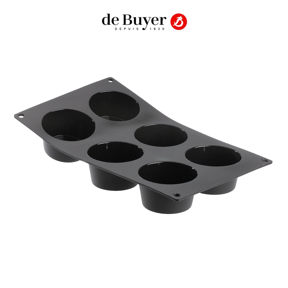 de Buyer 畢耶 黑軟矽膠模系列 6格馬芬烤模 / 6連模