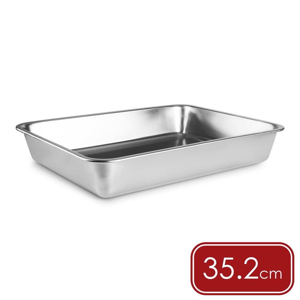 ibili 西班牙 Food不鏽鋼長方烤盤(35.2cm) / 烘焙烤盤 可機洗 洗碗機可洗