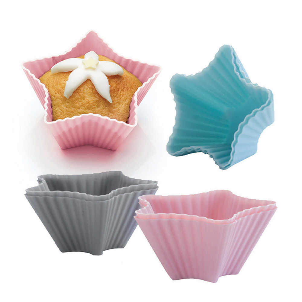 IBILI 三色矽膠瑪芬烤杯6入(星7cm)