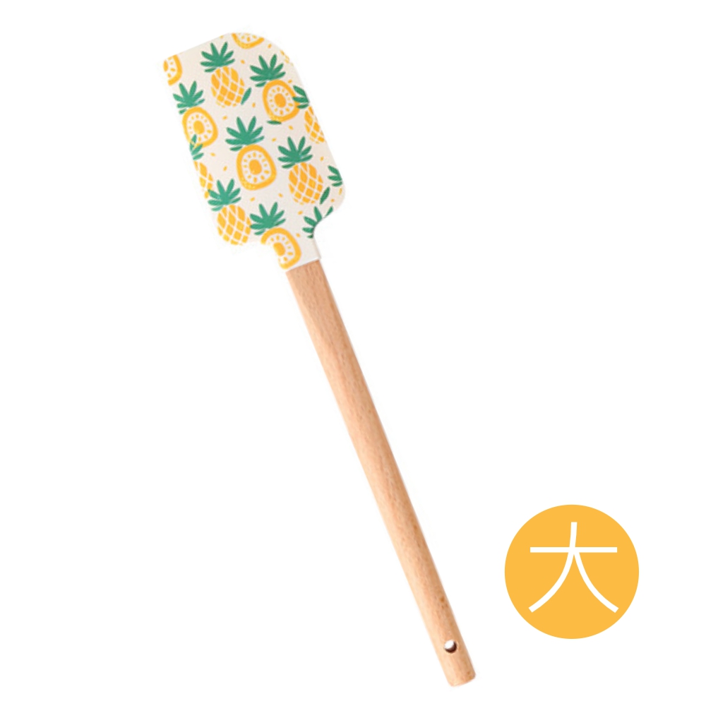 CASE MIE 生活美學家-鳳梨圖案木柄矽膠刮刀-大