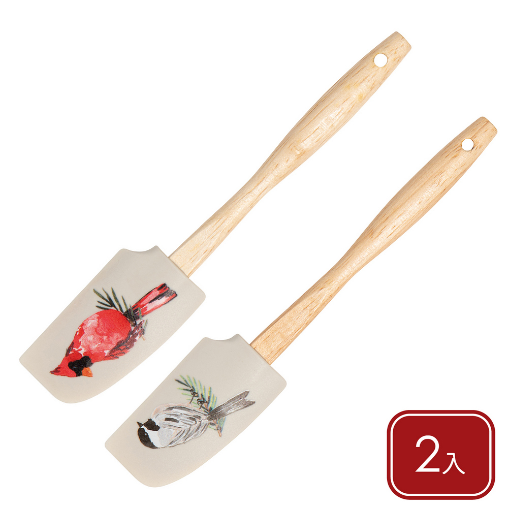 NOW 美國 不沾鍋迷你矽膠刮刀2入(松枝山雀17.5cm) / 攪拌刮刀 奶油刮刀 抹刀