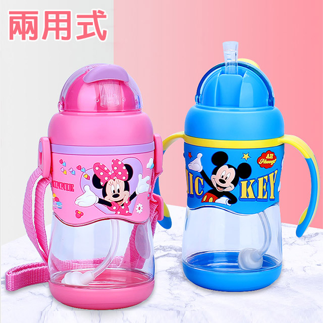 優貝選 迪士尼米奇/米妮/CARS 可替換兩用式雙柄學習杯/背帶水壺 400ML