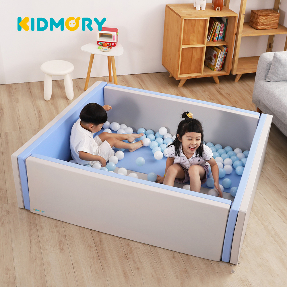 KIDMORY 兒童 IXPE 安全折疊遊戲城堡地墊組 - 灰藍KM-567-BU