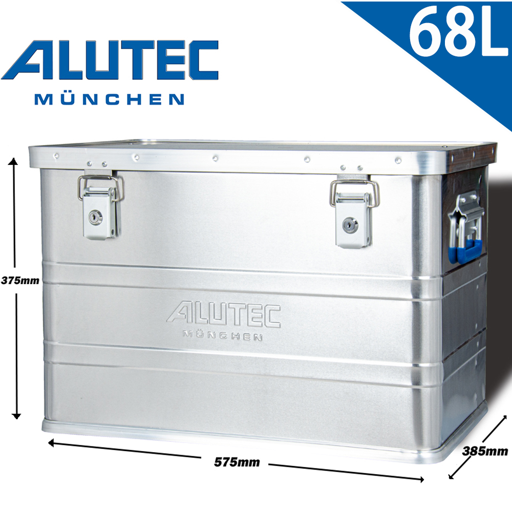 ALUTEC ALUTEC德國鋁箱 台灣總代理 德國-輕量化鋁箱 工具收納 露營收納(68L) 含鎖收納更安心/鋁合金材質/防水防塵/側邊雙提把