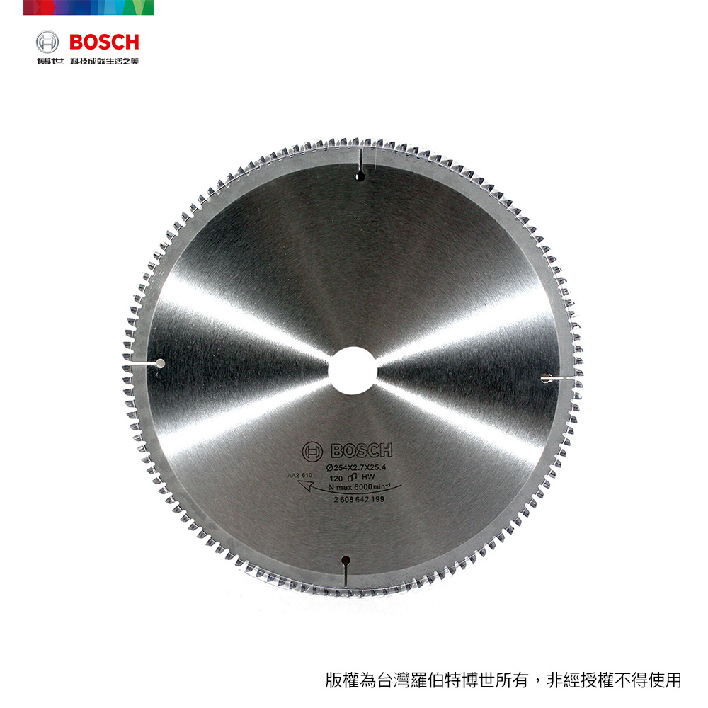 BOSCH 博世 切鋁圓鋸片 10吋 254x2.7x25.4mm T120