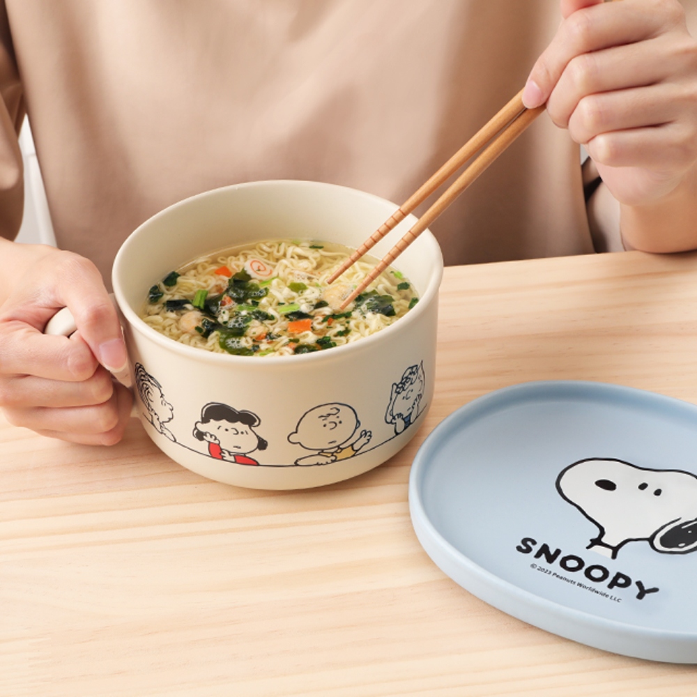 SNOOPY 史努比 Peanuts史努比陶瓷碗盤組-Snoopy泡麵碗 點心盤 湯碗 盤子 餐具