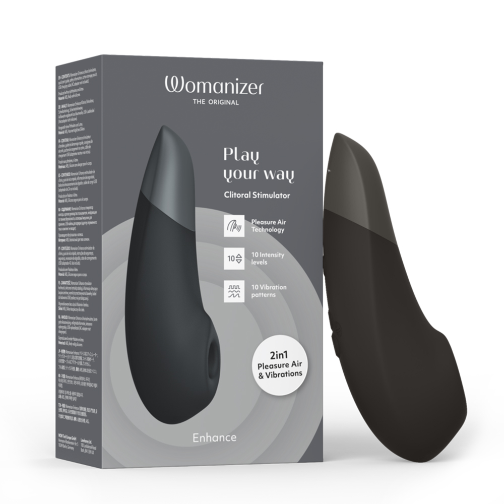 Womanizer Enhance 吸吮震動器(黑) 100% 高潮體驗