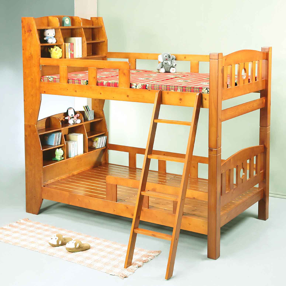 Homelike 喜家居書架型方柱雙層床(2252)