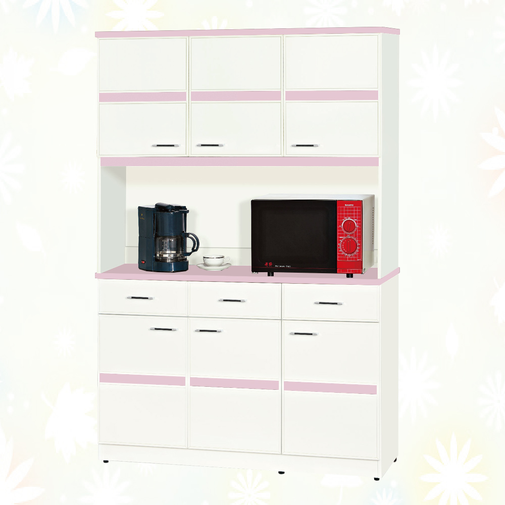 文創集 南亞塑鋼 桑卡菲多彩4.2尺三抽屜六開門高餐櫃/電器櫃(五色可選)