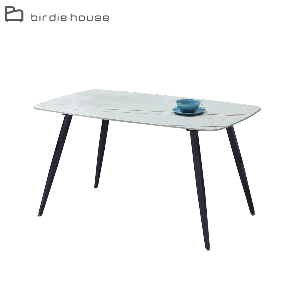 Birdie -福西特工業風4.7尺白色岩板餐桌