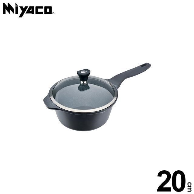 MIYACO 米雅可 礦岩鑄造不沾雪平鍋20cm(附蓋)