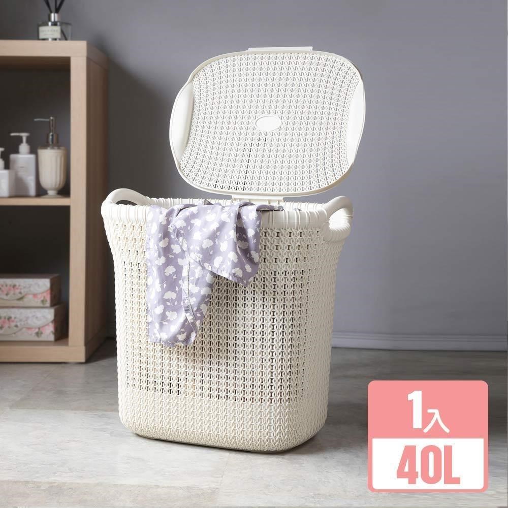 KEYWAY 聯府 《真心良品》 聖卡夏藤藝衣物籃(附蓋)40L-1入