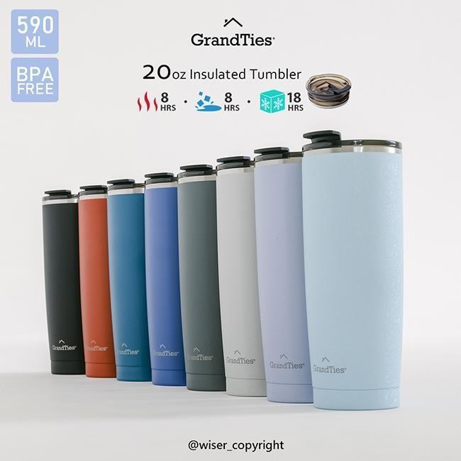 GrandTies Tritan防漏590ML真空不鏽鋼保溫瓶/保溫杯(保冷/保溫)-顏色任選