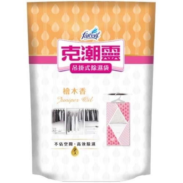 克潮靈 【南紡購物中心】吊掛式除濕袋 2入裝*6包 檜木香
