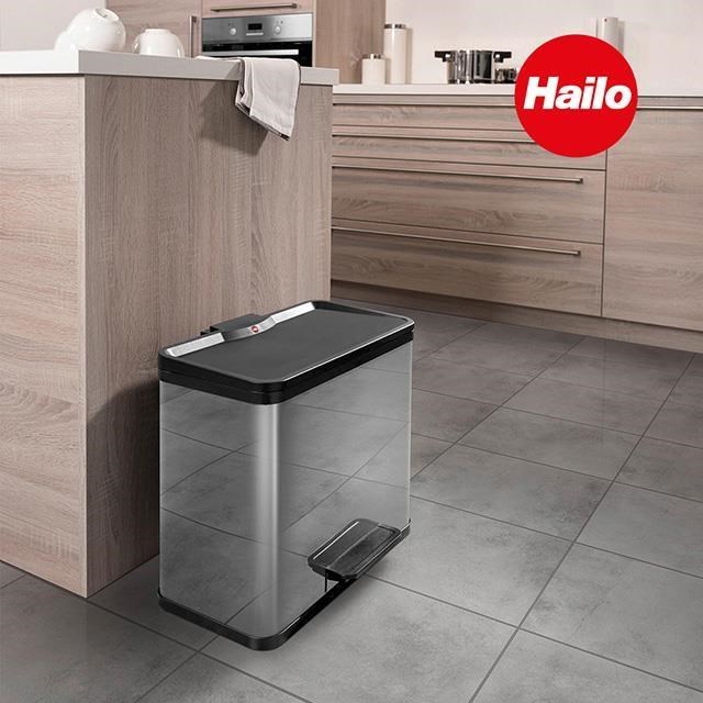 Hailo 德國 öko trio Plus L 不鏽鋼分類桶-3x9L