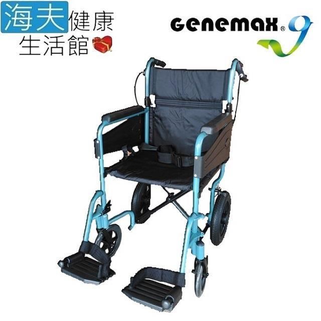 海夫健康生活館 吉律機械式輪 椅(未滅菌) 吉律工業搬運型折背鋁輪 椅 18吋座寬(GMP-L6CF)