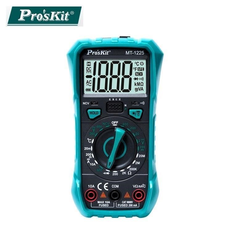 ProsKit 寶工 3 1/2數位電錶萬用電錶MT-1225三用電表(自動歸零;防雜訊;可量溫度電壓電流