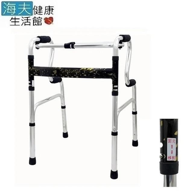 海夫健康生活館 恆伸機械式助行器 1吋全鋁合金R型扁圓管固定+搖擺助行器 顏色隨機(ER-3438)