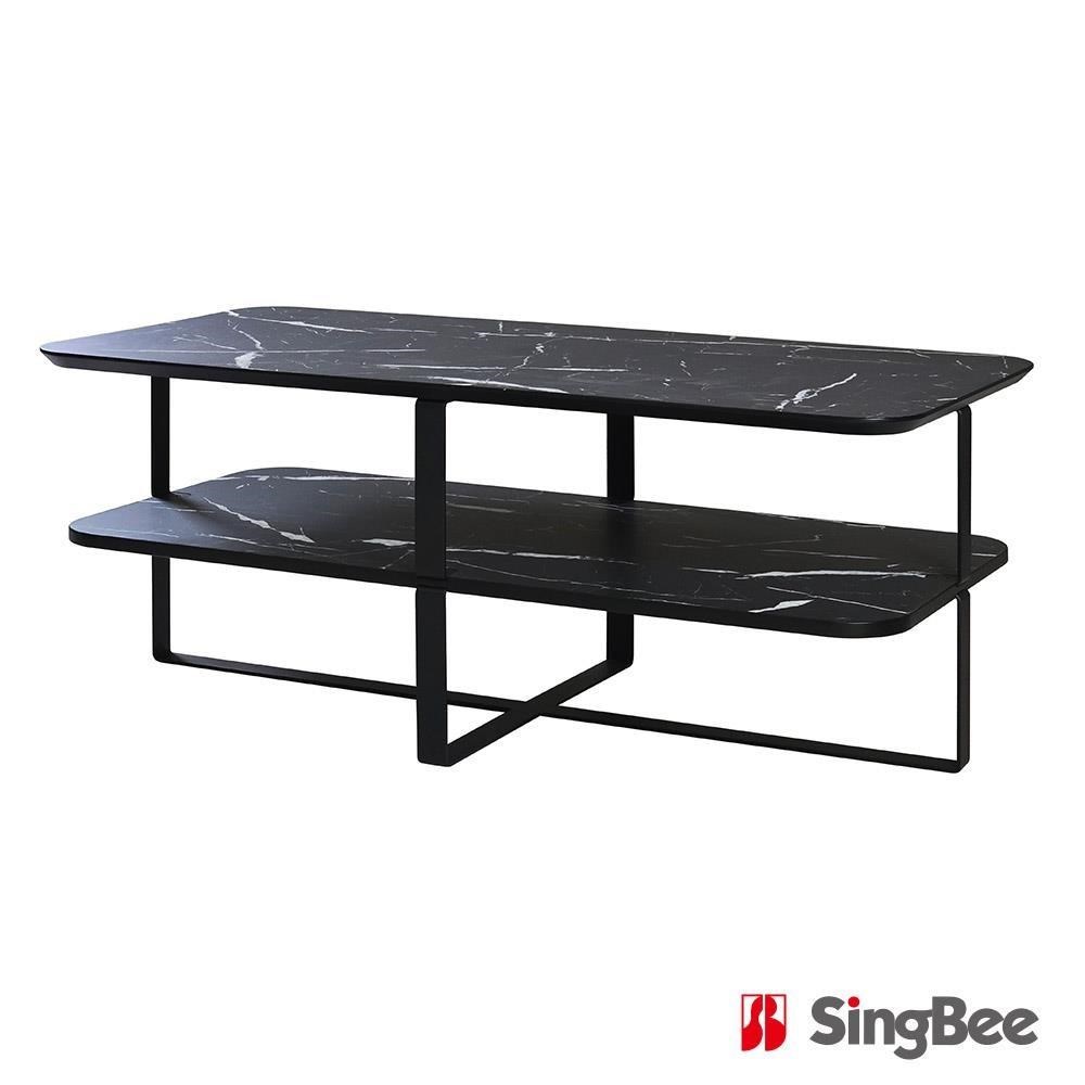SingBee 欣美 石紋方型雙層茶几CT1260S(子母茶几 咖啡桌 客廳桌 桌子 茶几組合 置物桌)