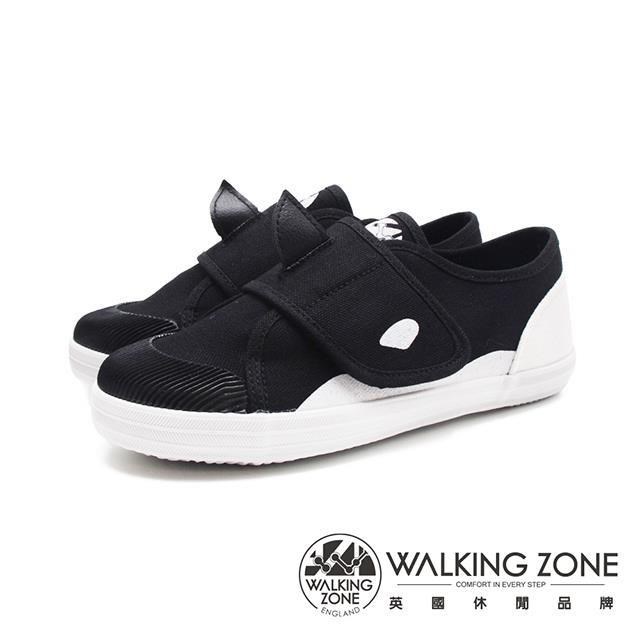 WALKING ZONE (童)公益款殺人鯨休閒帆布鞋 童鞋-黑色
