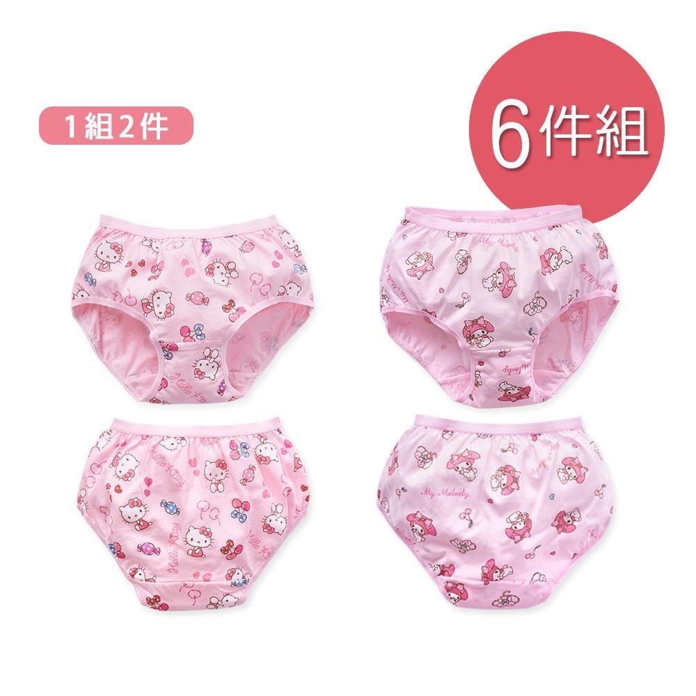 ONEDER 旺達 凱蒂貓 美樂蒂 純棉三角內褲 童內褲  S/M/L/XL-6件(KT-CG004.MM-CG003)