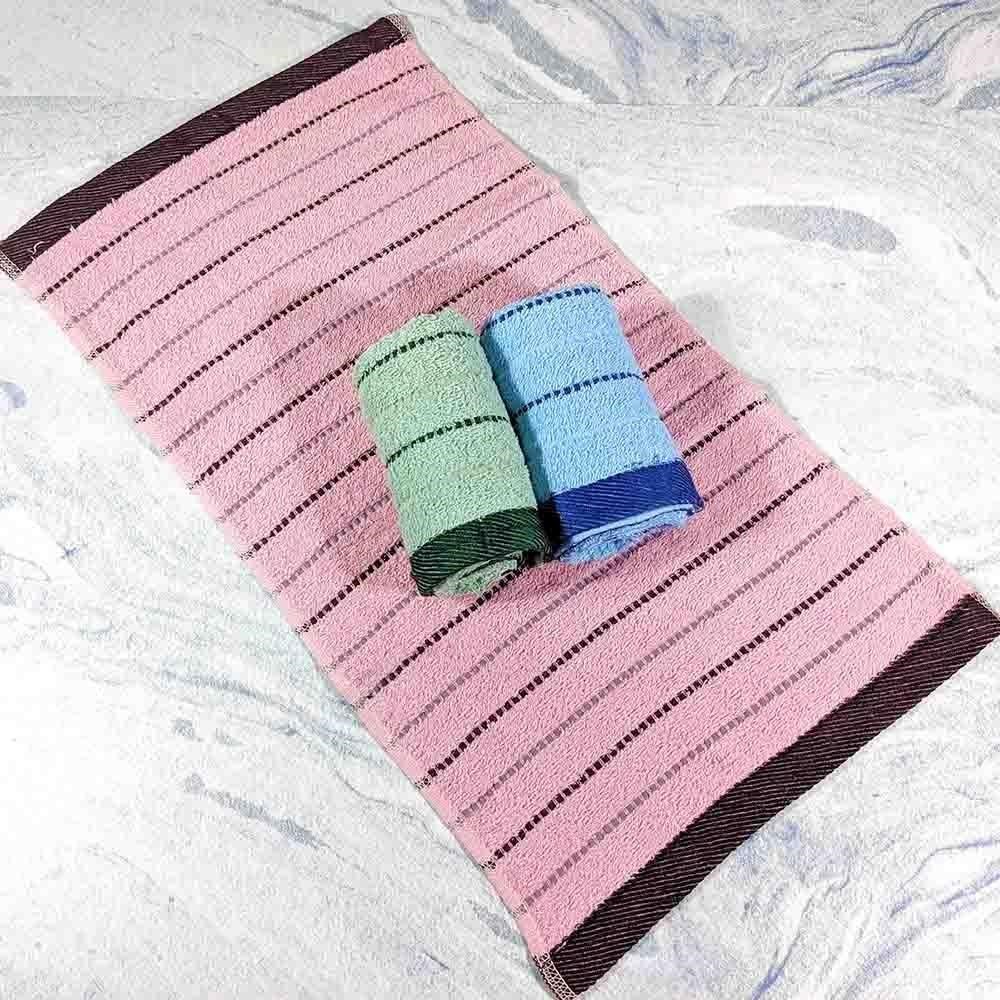 LIFE 來福牌 晴耕雨讀條紋洗臉巾(隨機色)12入組