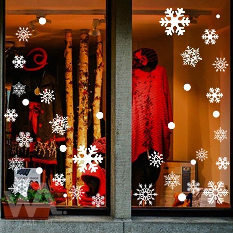 無痕設計防水壁貼 聖誕節 耶誕節 白色 雪花 白雪 6001