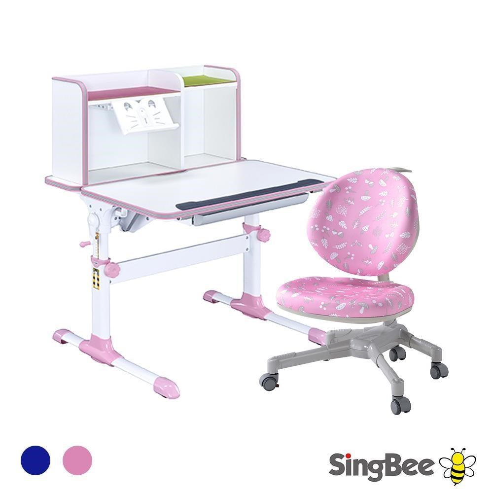 SingBee 欣美 寬90cm 兒童桌椅組SBD-505A+126(可升降桌椅 成長書桌椅 兒童書桌 台灣製)